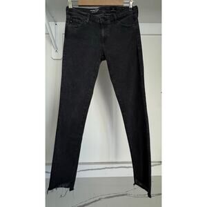 Adriano Goldschmied The Legging Ankle Super Skinny Black Jeans‎ Size 27 Fray Hem
